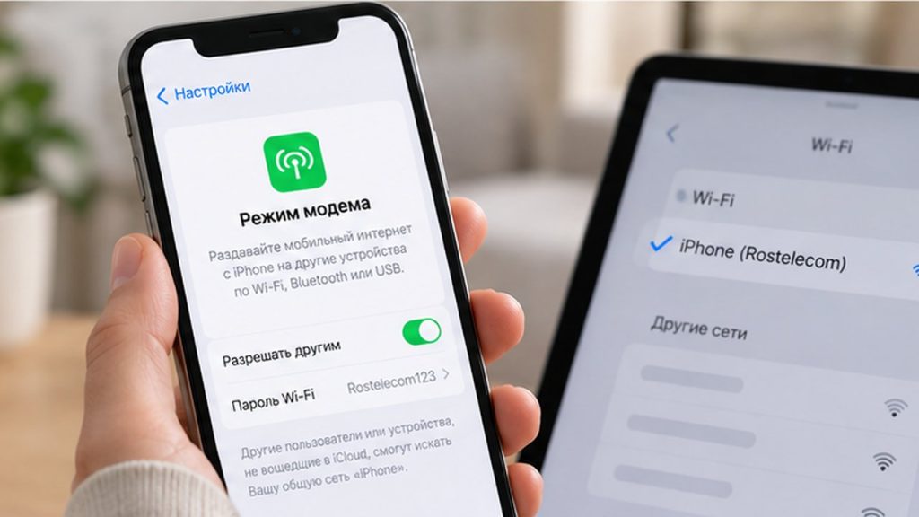 Раздача мобильного интернета Ростелеком со смартфона на планшет через точку доступа Wi-Fi